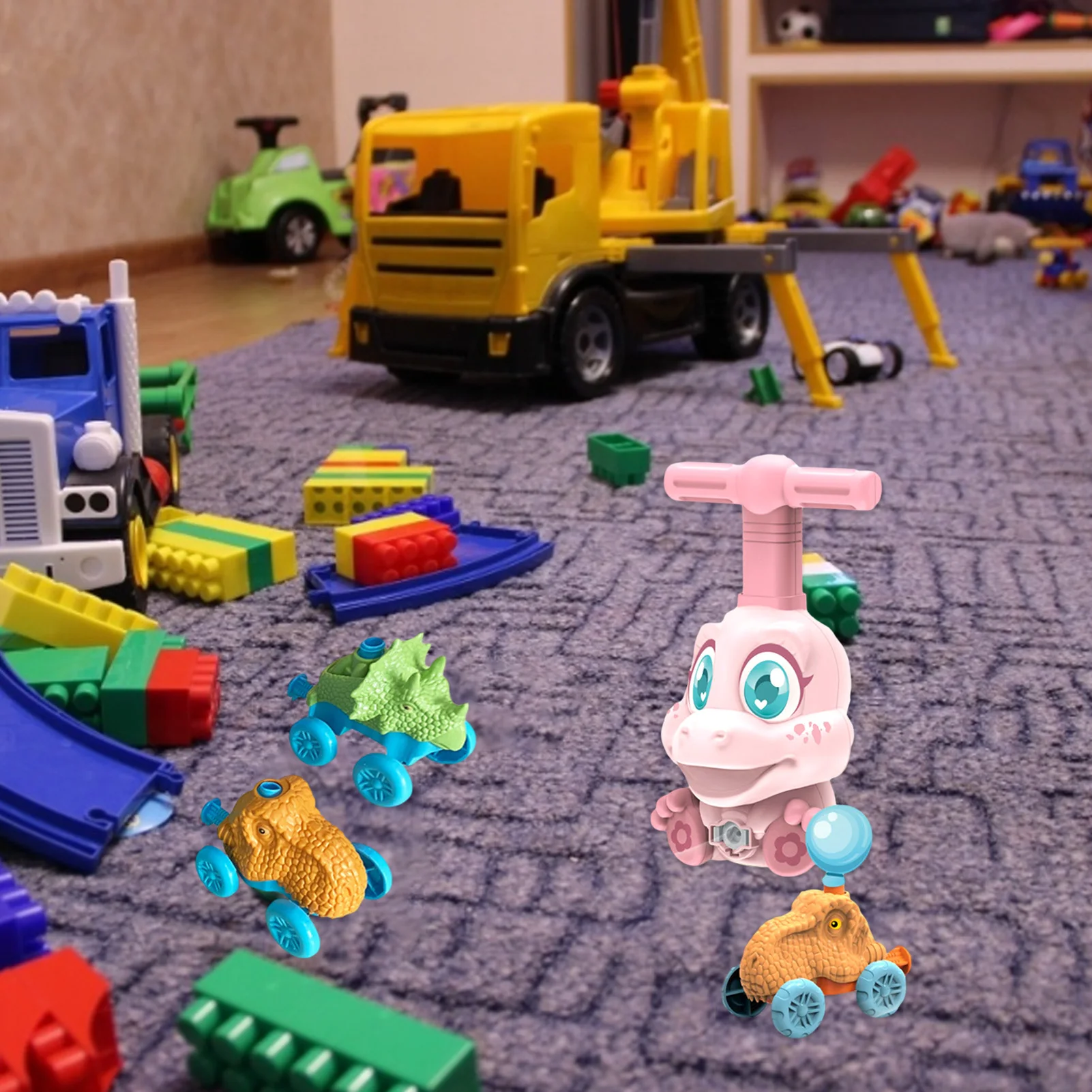 

Baby Balloon Powered Car Toys Fun Balloon Launcher Balloon Launcher Education Dinosaur Toy Playset Toys For Children