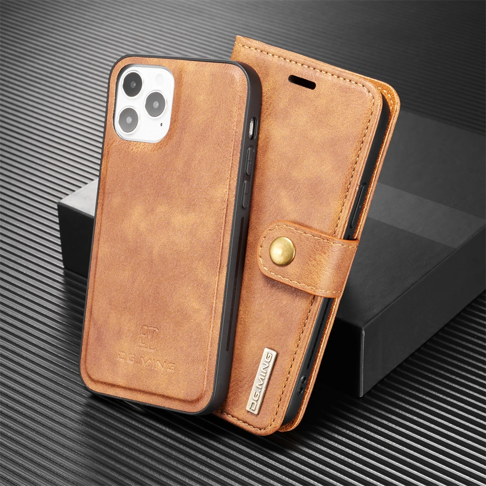 

Luxury Retro Dual Use Leather Case For iPhone 12 11 Mini Xs Pro Max X Xr 8 7 6 6S Plus 5 5S SE 2020 Wallet Card slot Full Cases
