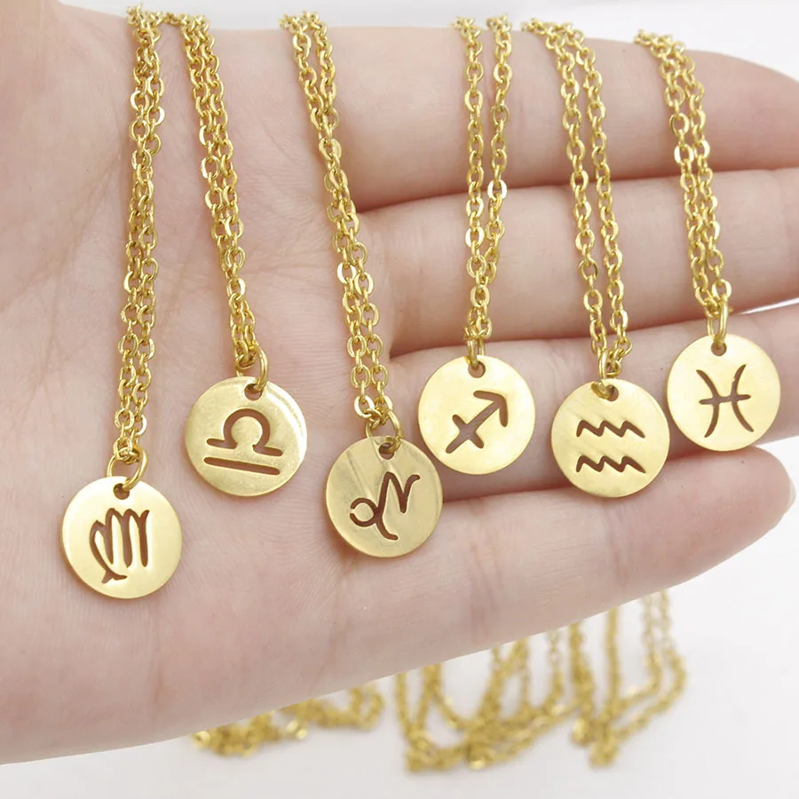 

Twelve Constellations Charms Necklace Sagittarius Capricorn Aquarius Leo Aries Taurus Gemini Cancer Virgo Libra Scorpio Pisces