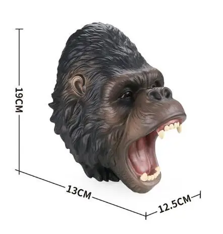 orangutan Детские игры Акула динозавр ручная кукла мягкая резиновая голова животного руки куклы Реалистичная Акула Модель фигурка игрушки для детей Подарки - Цвет: orangutan
