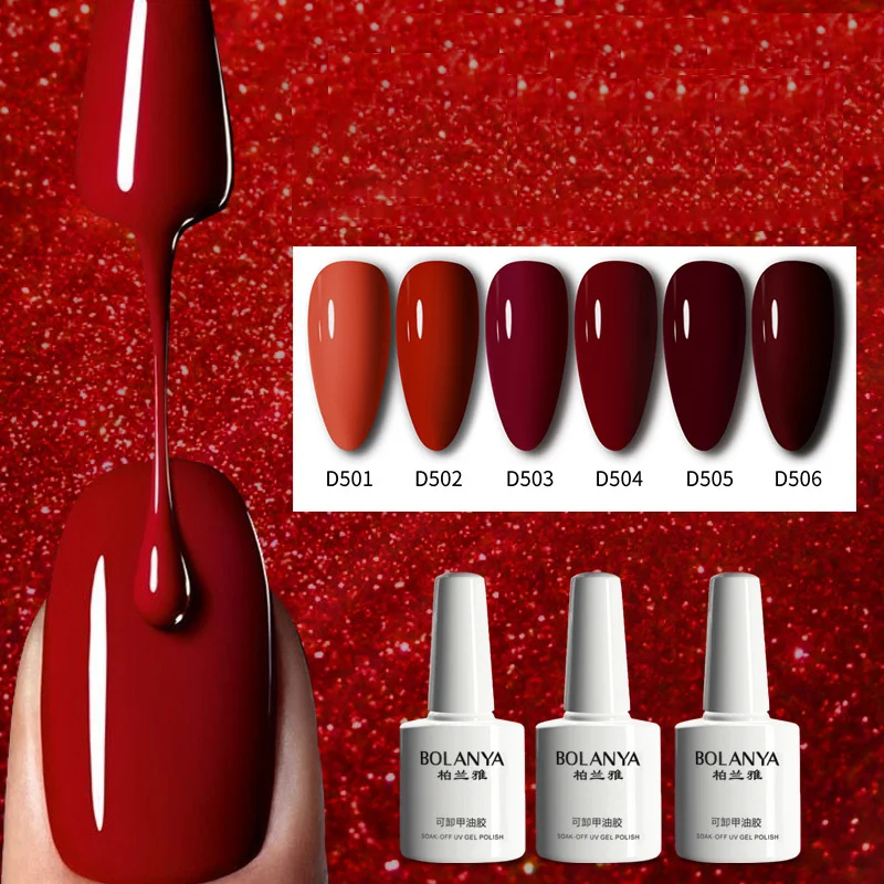 

DIY Cherries New Phototherapy Nail Polish Classic Hot Sale Popular Wine Red Pretty Color Nail Art Decorations Polish