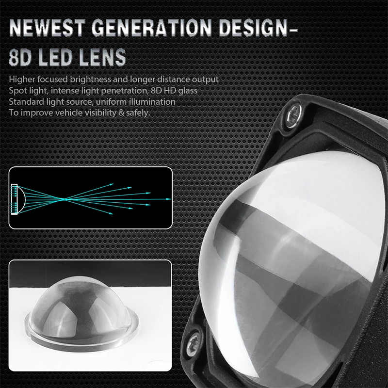 Фасветильник противотуманная светодиодная 2 дюйма 8d для автомобилей 4x4 ATV