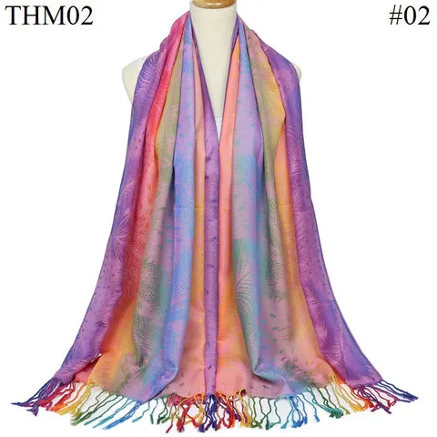 Женский жаккардовый хлопковый шарф с бахромой, осень шаль для путешествий