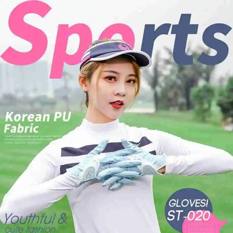 

1 pair of golf gloves ladies golf PU leather gloves with non-slip particles