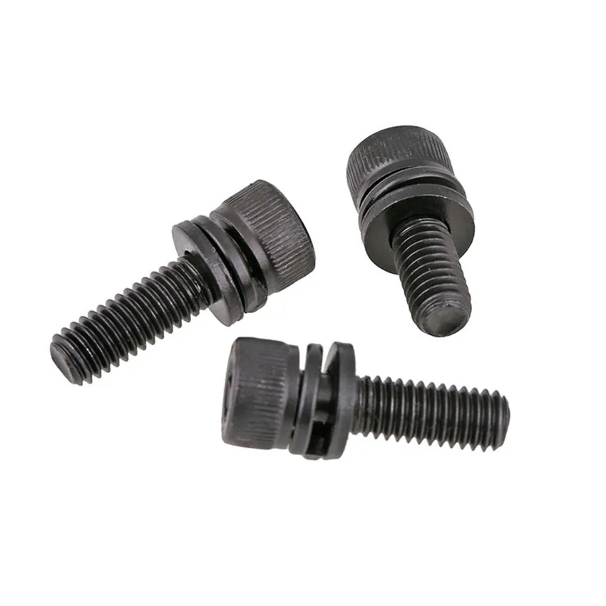 

2/5pcs Allen Bolts Socket Cap Screws Hex Head Countersunk Washer + Spring Washer M3-M12