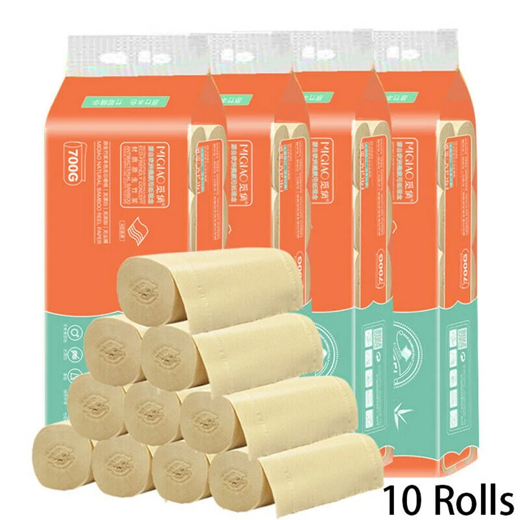 10 шт. три слоя туалетной бумаги натуральная бамбуковая целлюлоза лицевая бумага