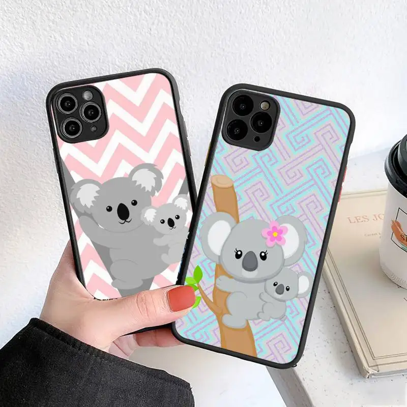 

Koala cut animel cartoon Phone Case matte transparent For iphone 7 8 11 12 plus mini x xs xr pro max cover