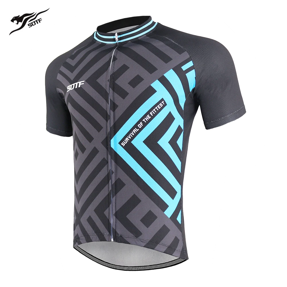 Синяя дышащая футболка SOTF с рисунком лабиринта унисекс для шоссейного