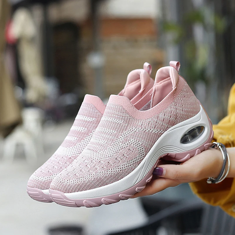 

Women Shoes Woman Sneakers 2020 Fashion Spring Casual Fashion Wedge Platform Brand Girl Female Mesh Shoes Women Slip-On