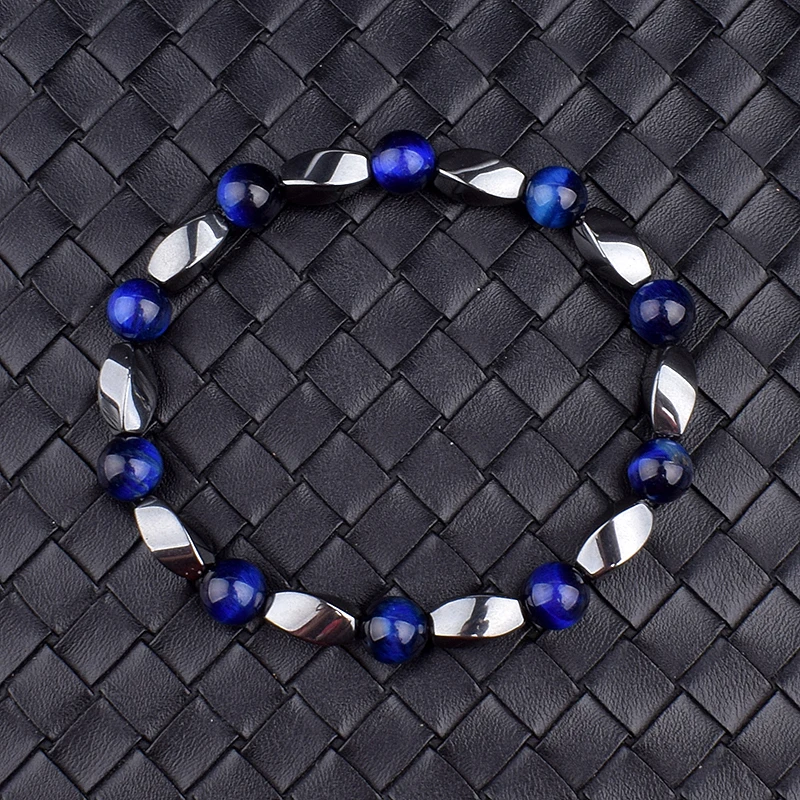 

Fashion Hematite Tiger Eye Bracelets Men Positive Energy Distortion Hematite Charm Bracelets Women Natural Stone Lucky Jewelry