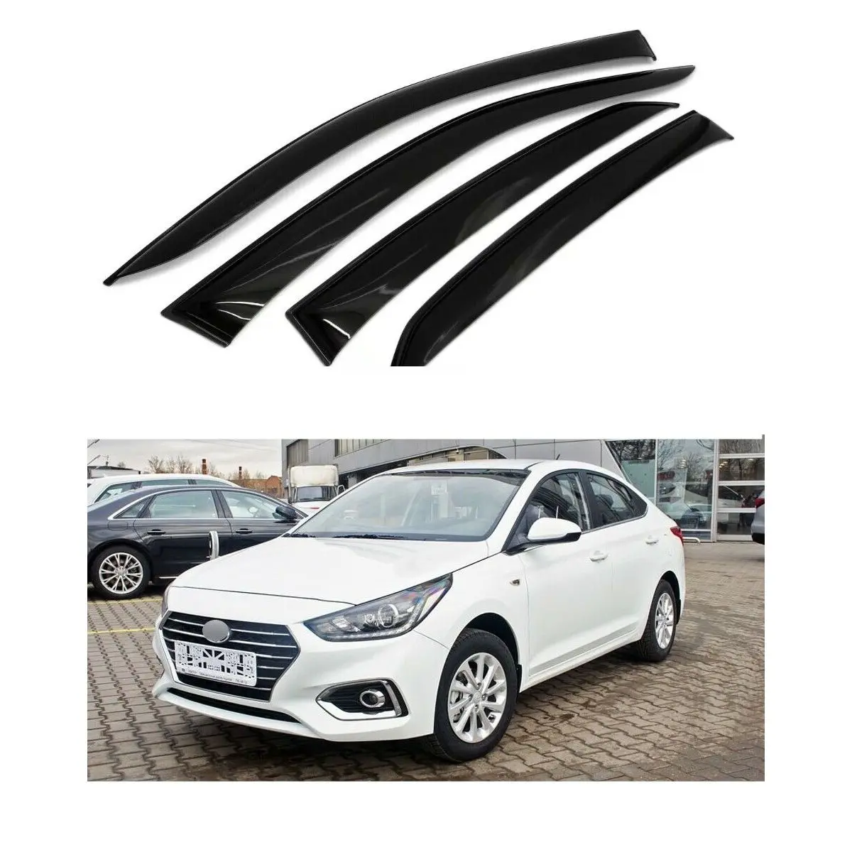 Ветровики для хюндай солярис 2017 2018 2019хендэ дефлекторы окон дождевики на окна