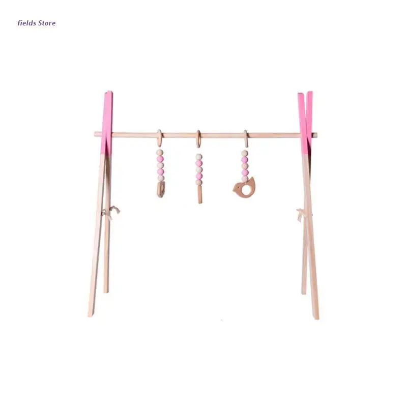 

Baby Wooden Play Gym Baby Foldable Activity Gym Frame Detachable Living Kids Bedroom Decoration Early Educational Toys XX9E