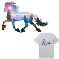 horse outline stickers on clothes t shirt dresses patches fashion heat transfer diy accessory iron on stickers patch
