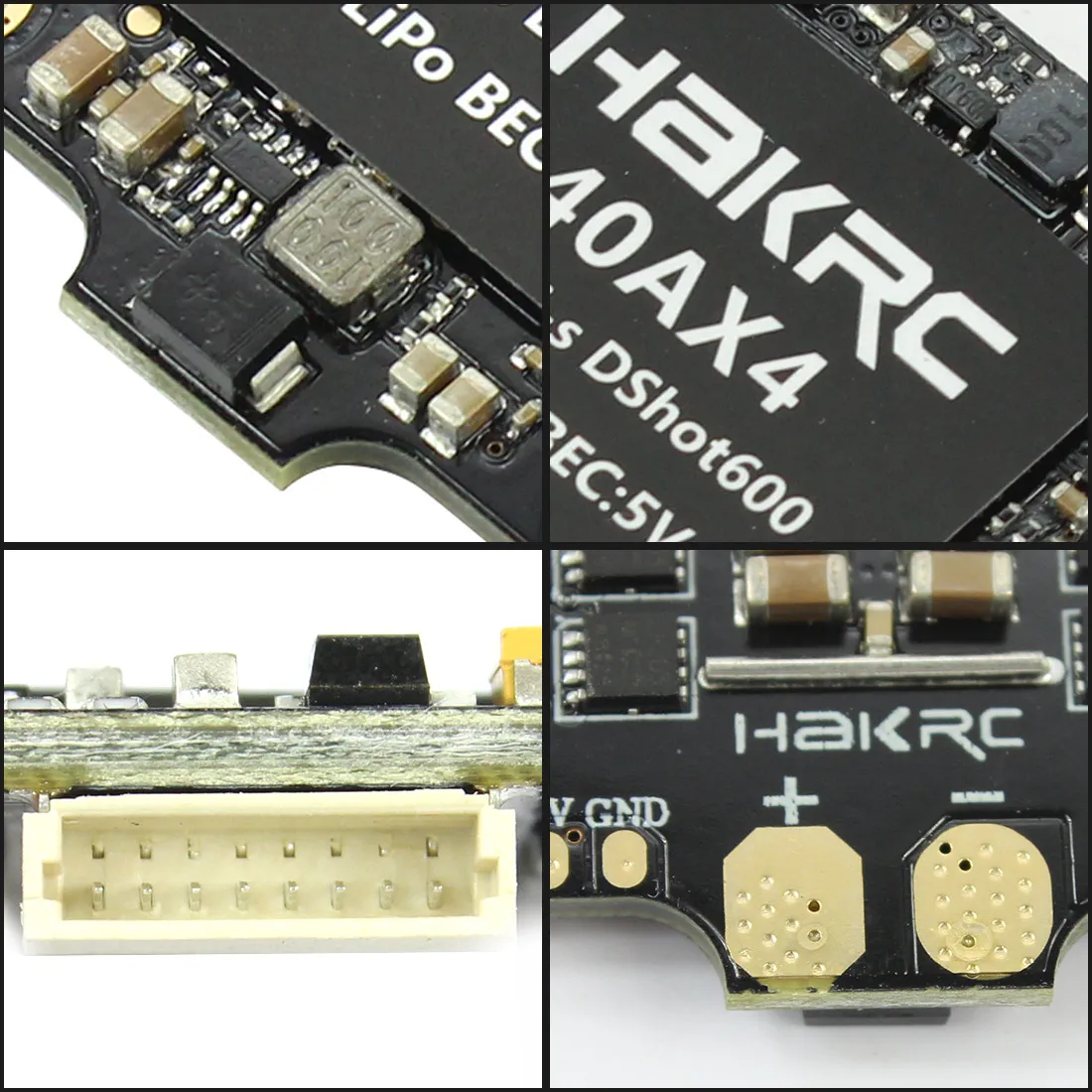 

Hakrc 4 In 1 30A / 40A Blheli_S BB2 Dshot 150/300/600 Mini ESC Speed Controller 2-5S for DIY FPV Racing Drone Multcopter Outdoor