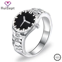 huisept women ring 925 silver jewelry accessories watch shaped zircon gemstone for wedding party gifts ornaments wholesale rings