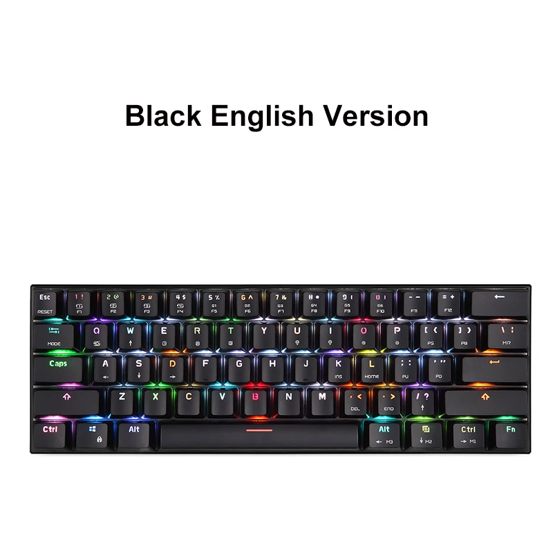 English version Motospeed CK62 USB Проводная/Bluetooth Двухрежимная игровая механическая клавиатура 61 клавиша RGB светодиодный подсветка для ПК компьютера геймера - Цвет: English version