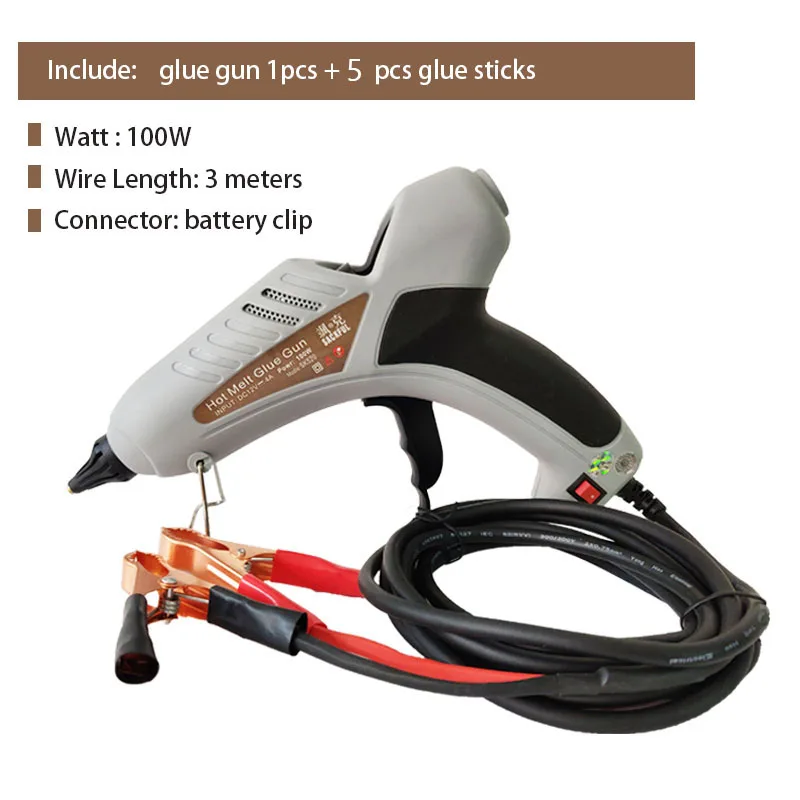 12 V-24 V 100W автомобильный прикуриватель Применение горячего расплава клея Glun низкая Напряжение клеевой пистолет Батарея зажим для автомобиля машина для ремонта листового металла инструмент - Цвет: 3m B-Clip  2x38mm