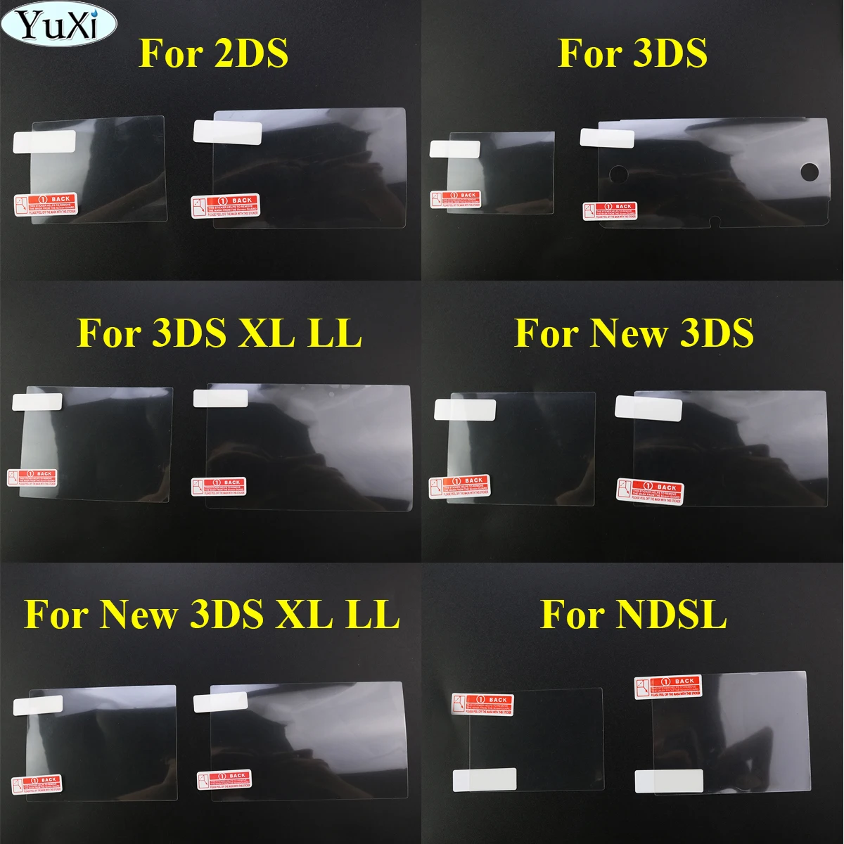 

YuXi Top Bottom HD Clear Screen Protective Film Surface Guard Cover for New 3DS XL LL NDSL LCD Transparent Screen Protector Skin