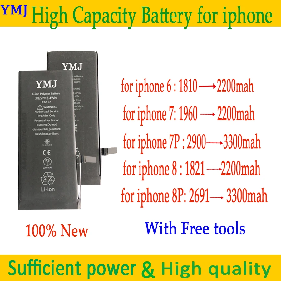 Литий полимерный аккумулятор для Apple iPhone 6 7 plus 8 большой емкости + инструмент p