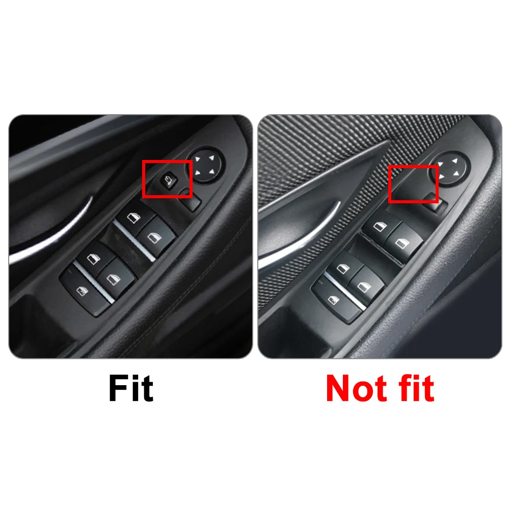 

For F10 F11 F18 5 Series 2010-2016 7pcs Interior Window Lift Switch Panel Door Handle Trim Carbon Fiber ABS Car Styling