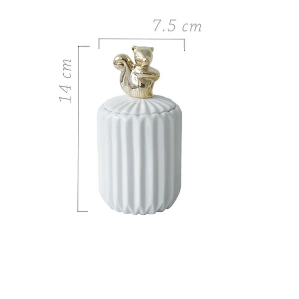 

MINI Ceramic Animal Jars with Bear Rabbit Cover Spices Candy Tank Container Coffee Jewelry Kitchen Organizer Decoration Craft