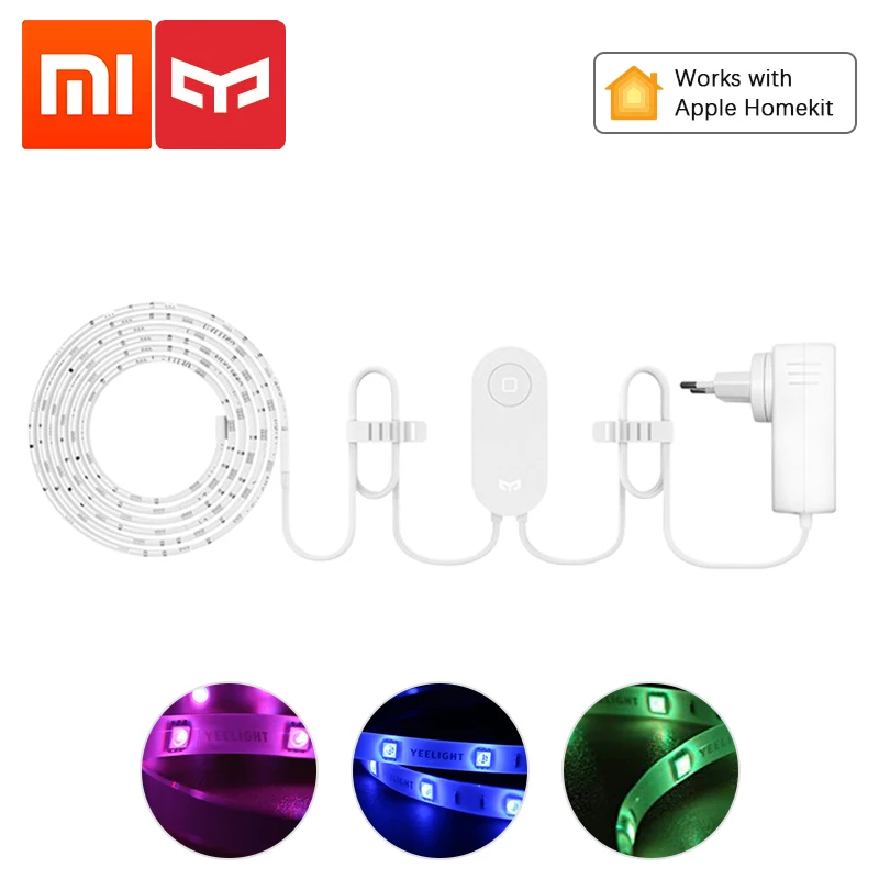 Умный светильник Xiaomi Yeelight Aurora, полоса плюс 2 м, светодиодный RGB WiFi, приложение Xiaomi, Домашний Светильник s, работает с Alexa Google Assistant Homekit
