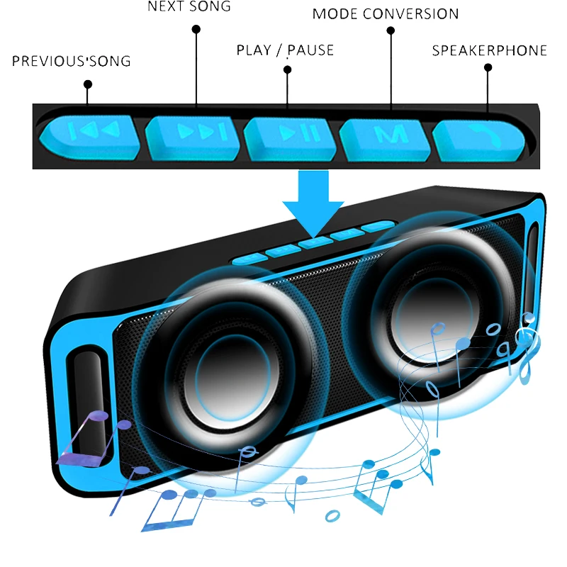 2019 LIGE Новая беспроводная Bluetooth колонка Портативная сабвуфер стерео открытый