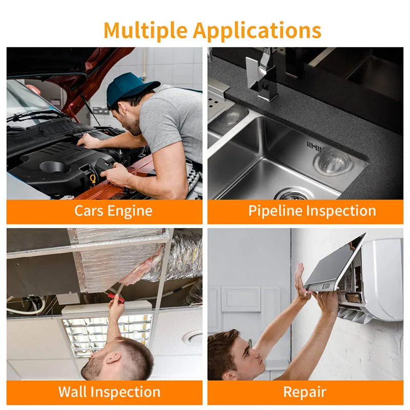 

Digital Industrial Endoscope with 4.3" Color LCD Screen Borescopes 5.2mm Waterproof Snake Camera With 6 LED Lights