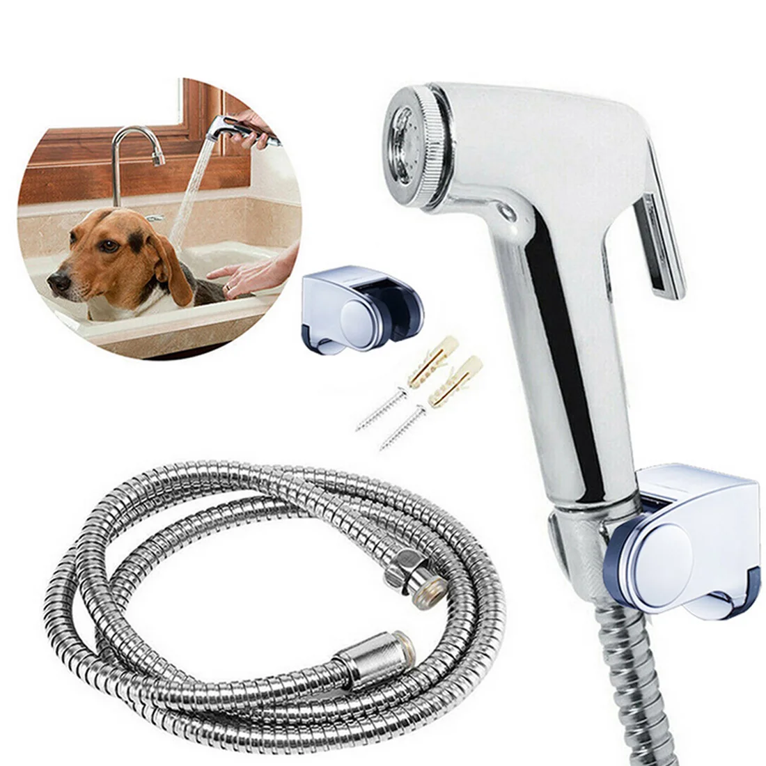 

Handheld Toilet Bidet Sprayer Set Stainless Steel Hand Bidet Faucet for Bathroom Hand Sprayer Shower Head Self Cleaning Portable