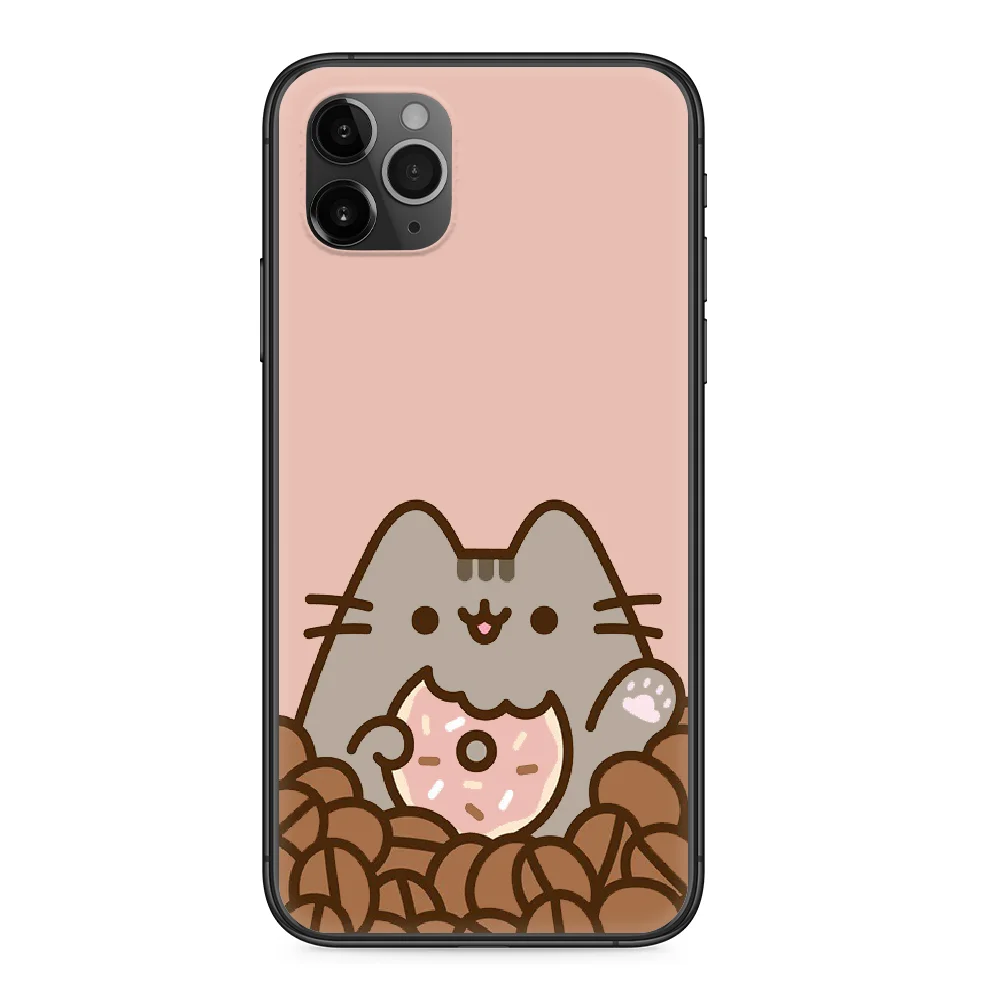

Cute Pusheen Cartoon Cat Phone case For iphone 4 4s 5 5S SE 5C 6 6S 7 8 plus X XS XR 11 12 mini Pro Max 2020 black Etui 3D