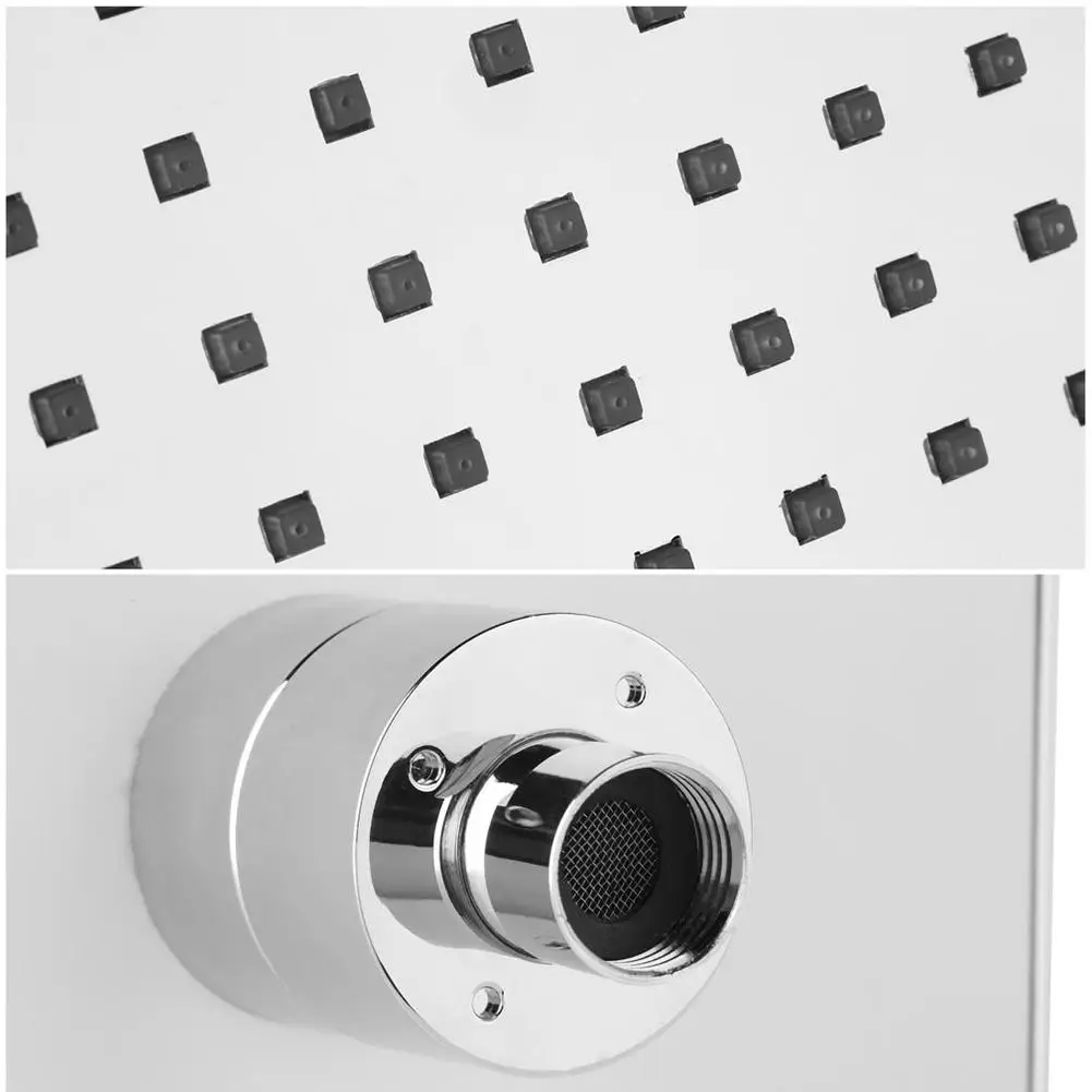 

7 Color Changing Rainfall Shower Head 8"Square Temperature Sensor LED Light Water Saving Bath Shower,Bathroom Product