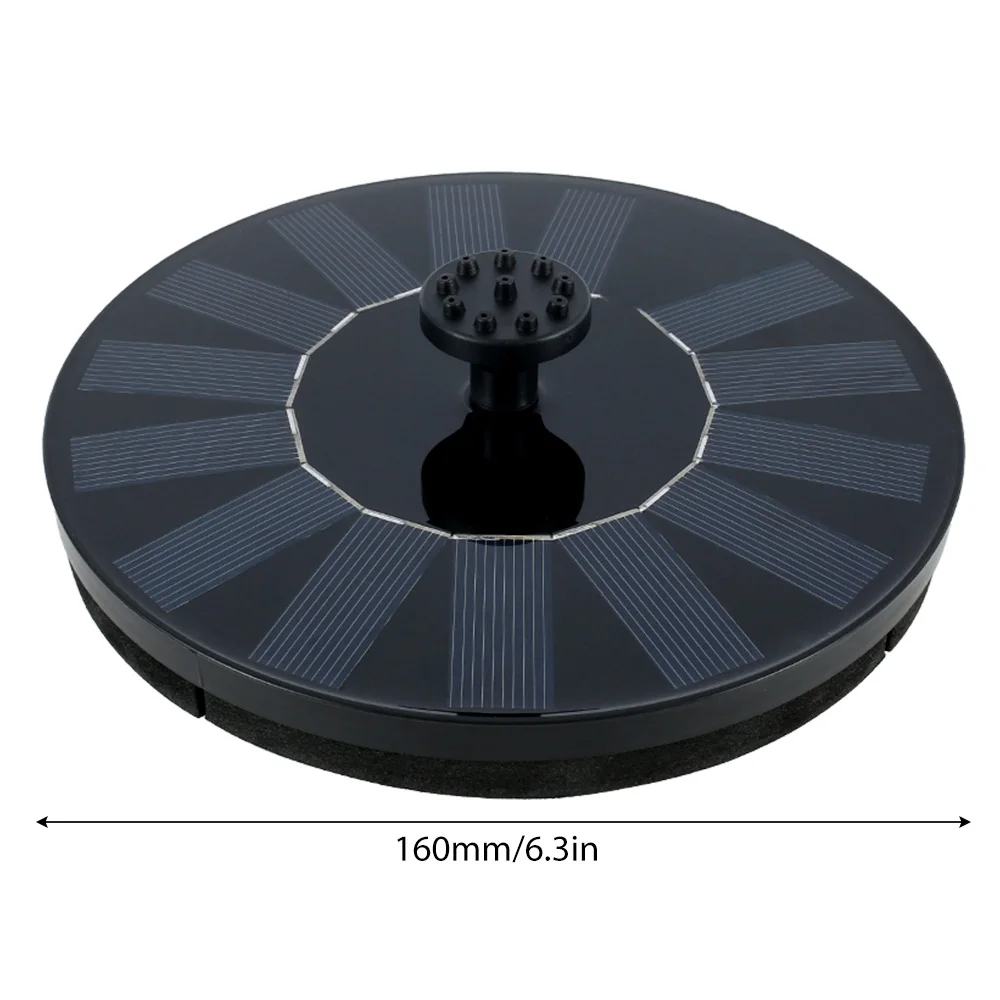 

Floating Solar Fountain Pump 1W Circle Garden Solar Powered Water Pond Pump with 6 Nozzles For Bird Bath, Fish Tank, Patio, Pond