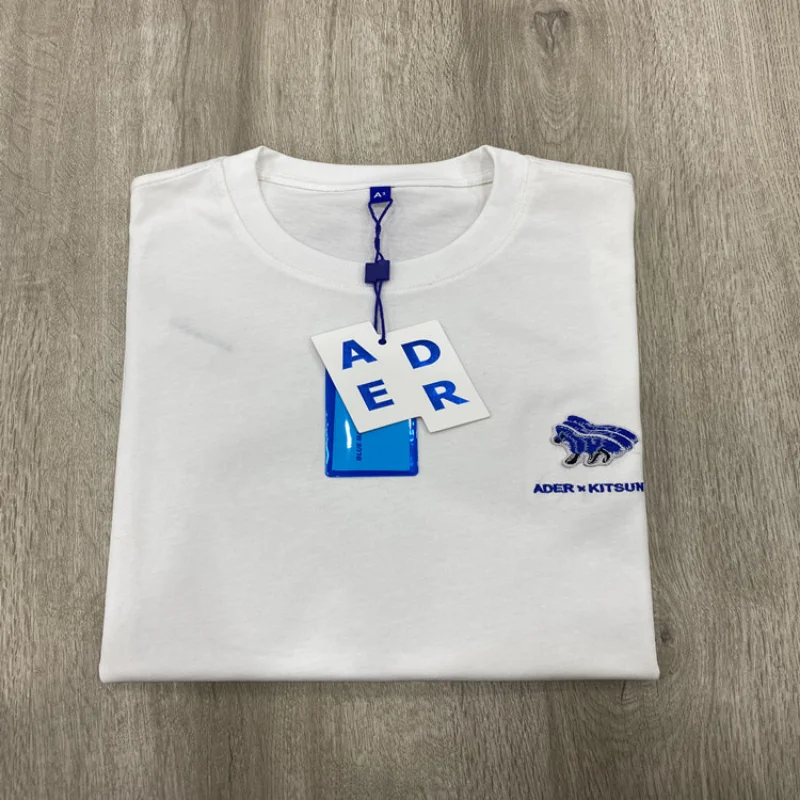 Camiseta bordada de Monster Fox para hombre y mujer, camiseta de manga corta con estampado de oso tridimensional, serie decorativa, 1:1