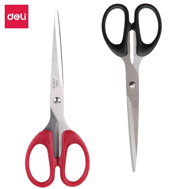 

Deli 180mm office household life scissors set (2 pieces red and black combination) office supplies 33215
