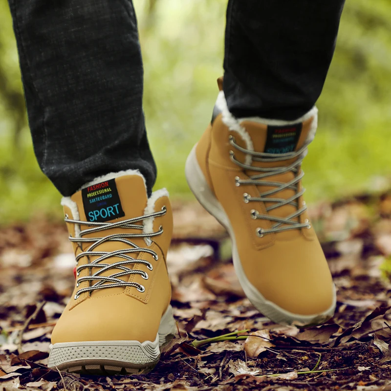 

Men Winter Boot Shoes Plush Warm Snow Boots for Men Plus Size Men's Sneakers Casual Botas Hombre Male Ankle Boots 39-48 Size