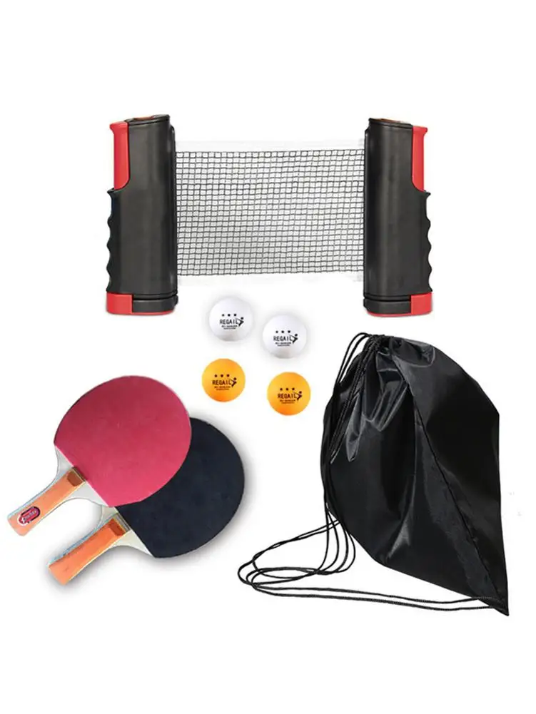 

Portable Durable Table Tennis Racket Set Portable Telescopic Ping Pong Paddle Kit with Retractable Net