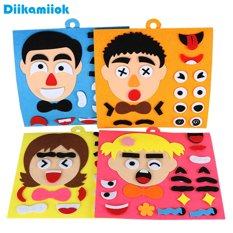 Kids DIY Craft Toy Emotion Change Puzzle Funny Game 30CM Creative Facial Expression Baby Learning Educational Toys for Children