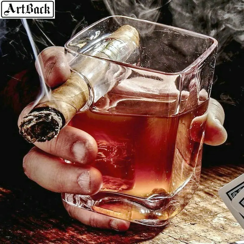 Полностью квадратная Алмазная картина для сигар чашка вина 3d мозаика алмазная