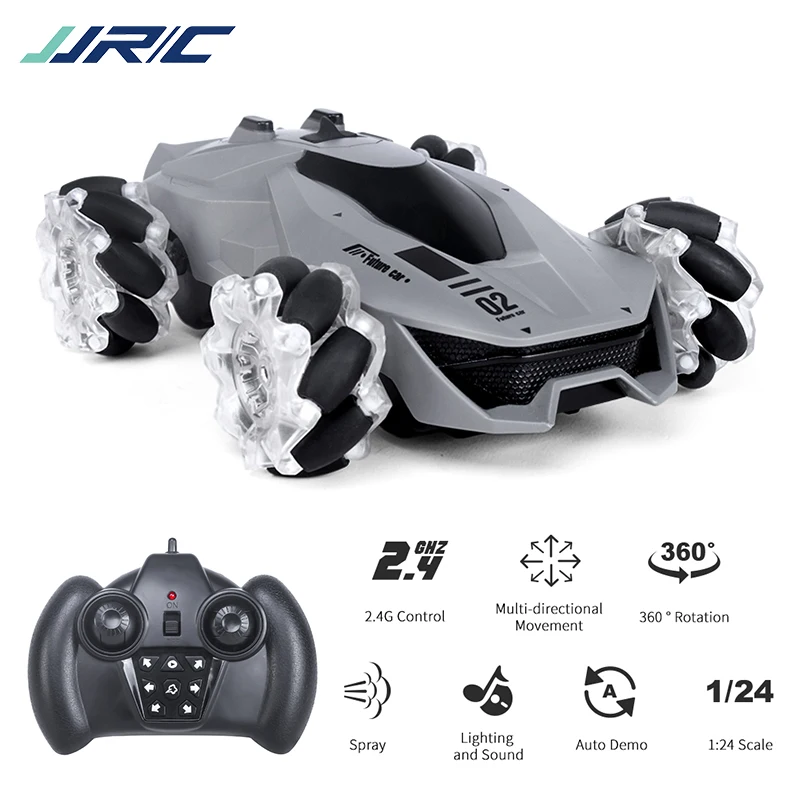 

JJRC CAR Q92 1:24 2.4G 4WD 360 Degree Flip Simulation Spray Night Glare Effect Tire Dynamic Sound Effect RC Stunt Car future car