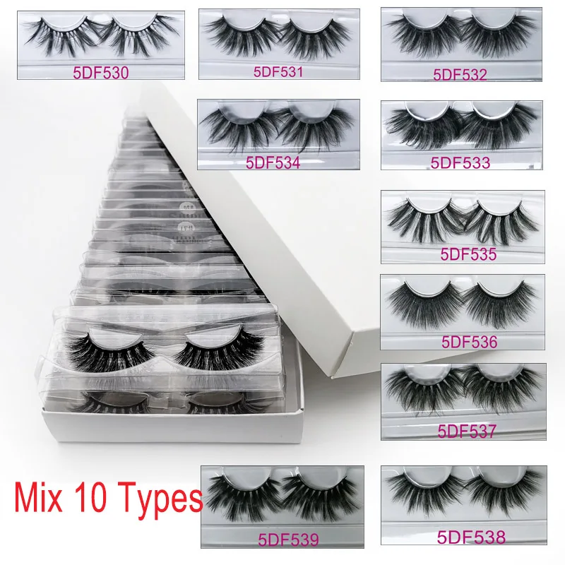 Оптовая продажа 5D 20 мм норковые ресницы ручной работы полная полоса накладные