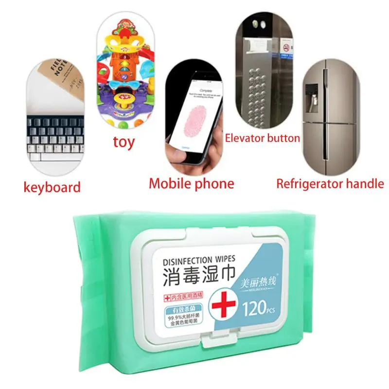 120 листов флип топ спиртовые салфетки кожу рук игрушки дезинфекции тормозные