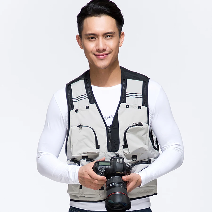 Тонкий водонепроницаемый жилет для фотосъемки на открытом воздухе рыбалки с