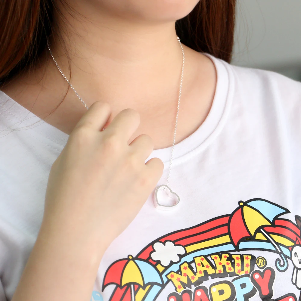 Женская цепочка с подвеской в виде сердца из серебра 925 пробы|Ожерелья| |