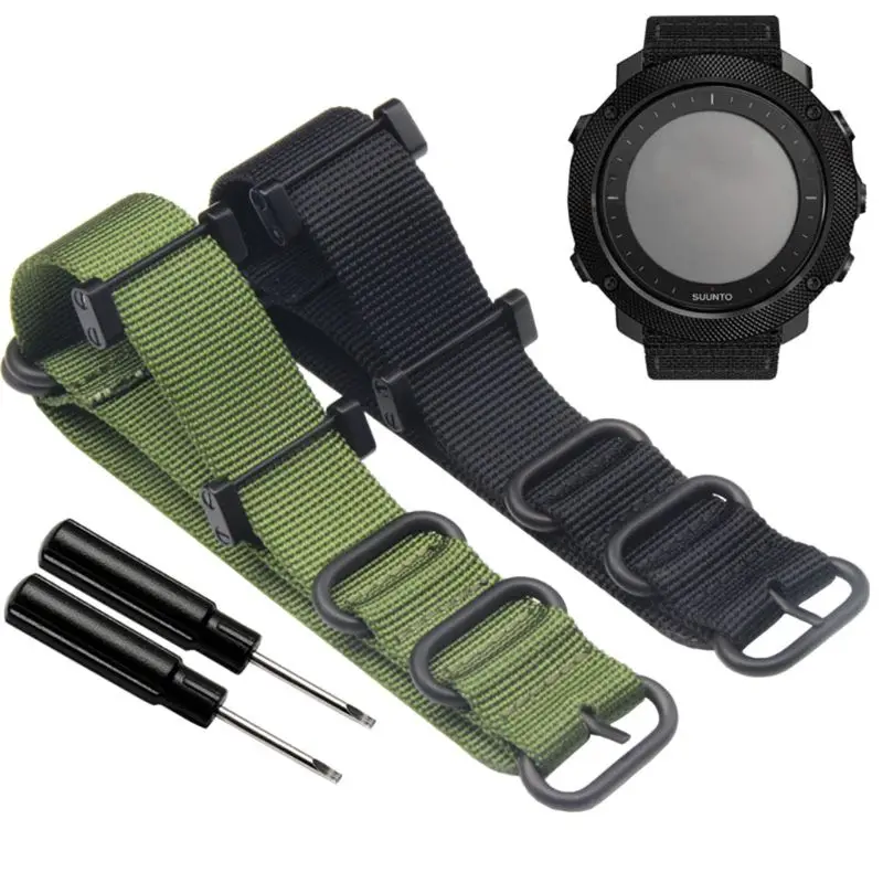 Тонкий тканый Нейлоновый Регулируемый сменный ремешок для часов с двойным