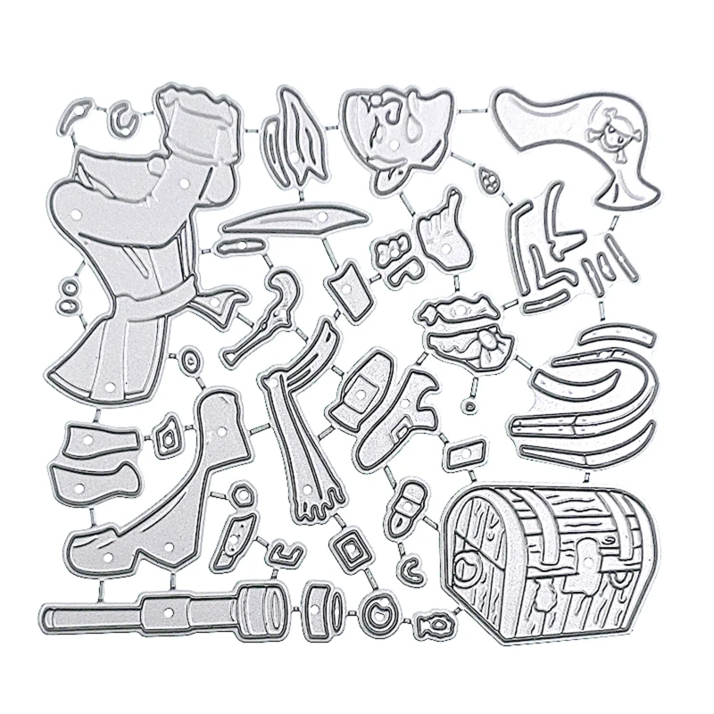 

Пиратские металлические Вырубные штампы, фотоальбом, бумажная карта, шаблон, форма, тиснение, крафтовое украшение