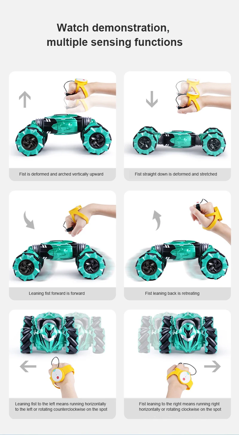

Remote Control RC Car Stunt Gesture Sensing Twisting Off-Road Vehicle Light Music Driving Drift Cars Toys