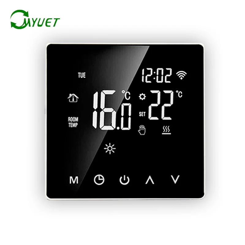 

Myuet Smart Home Wifi Thermostat Voice Control Electric/Water Floor Heating LCD Display Temperature Controller