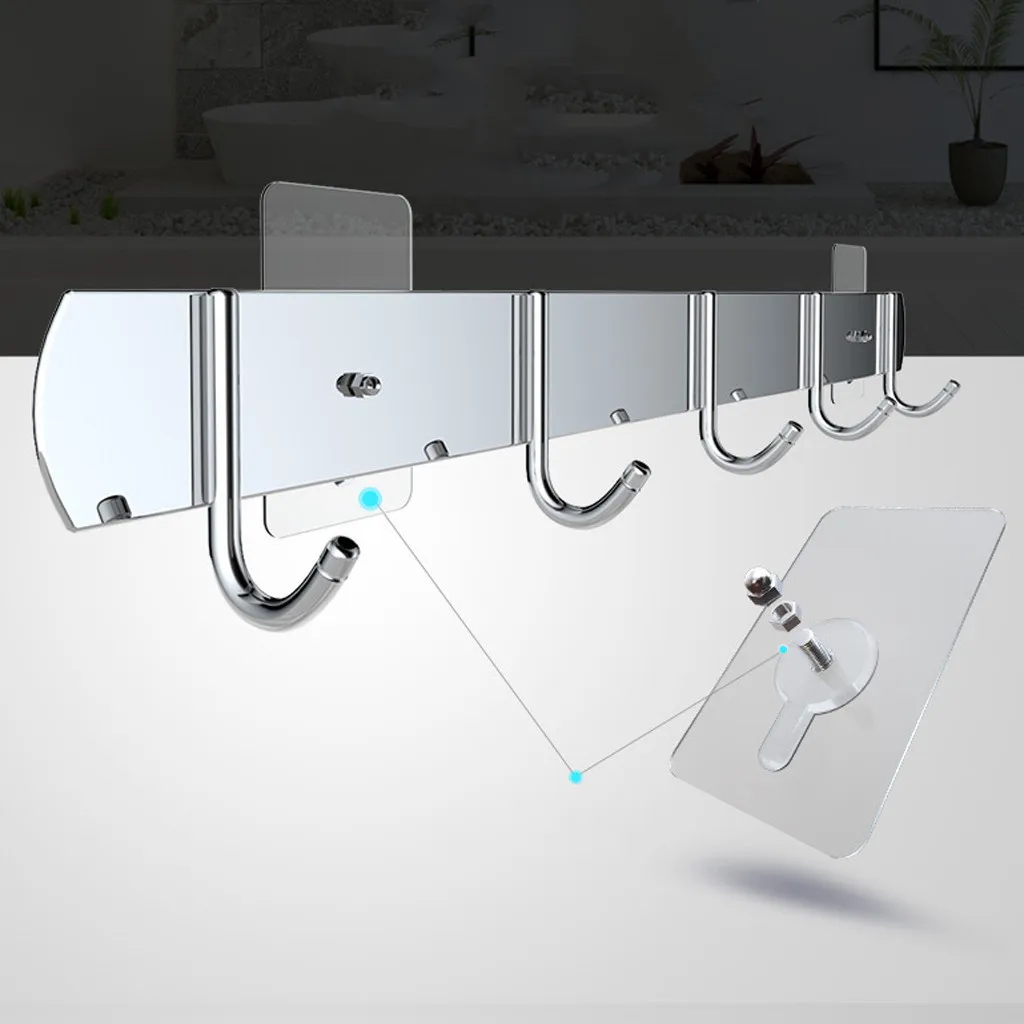 portant vetements rangement Nail Free Wall Hook Screw Adhesive Non-Trace No Drilling for Bathroom Kitchen sleutelhouder muur | Дом и сад