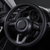 diy black anti slip and wear resistant faux leather car accessories steering wheel cover for mazda 36 cx5 cx4 atenza