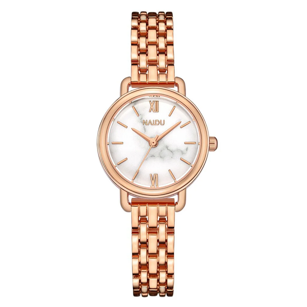 Женские мраморные поверхности браслет из нержавеющей стали Кварцевые наручные